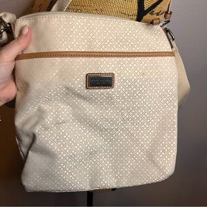 Tommy Hilfiger Beige Canvas Crossbody Bag